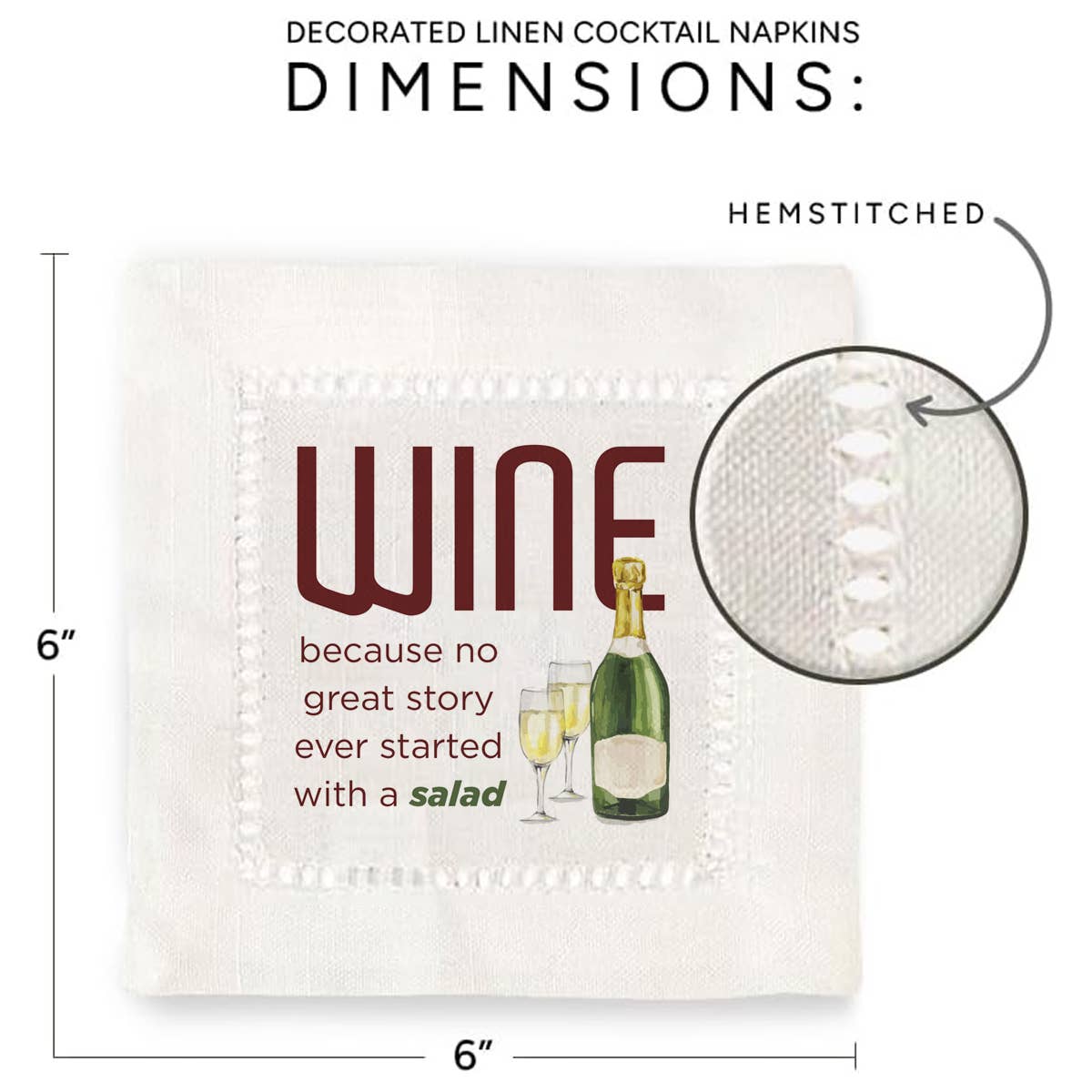 Jolitee – Engroshandel Middags- og stofserviet – Vinsalat Hemstitch Servietter7