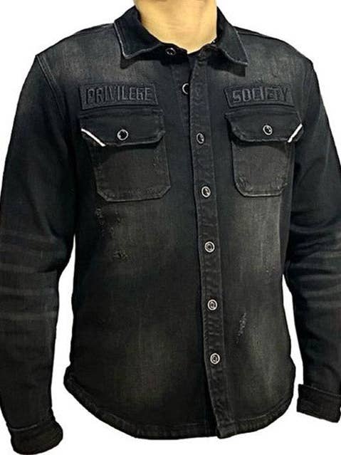 Black Oil - Spijkerblouse met knoopsluiting voor wholesale door Privilege Society