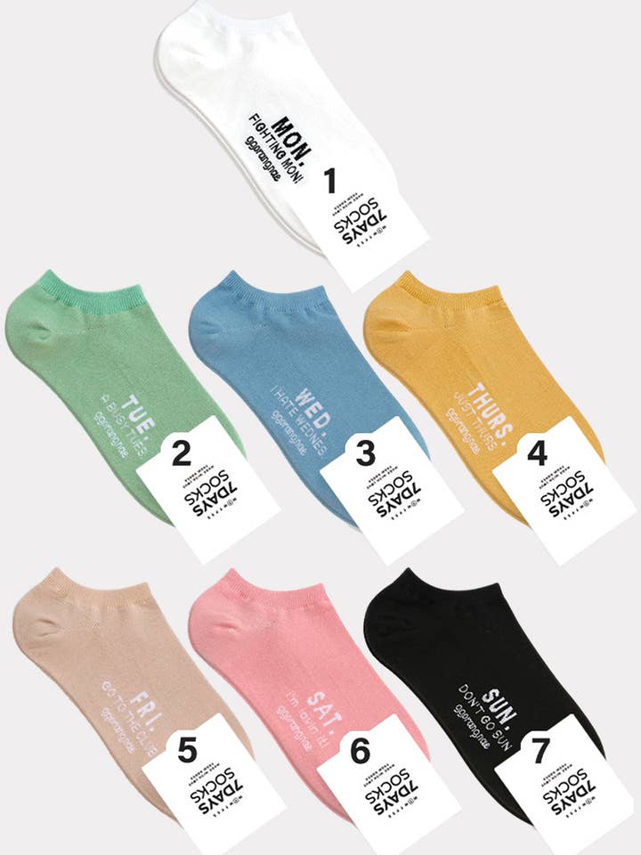 Women's Ankle Weekly Socks for wholesale by 7DAYSSOCKS