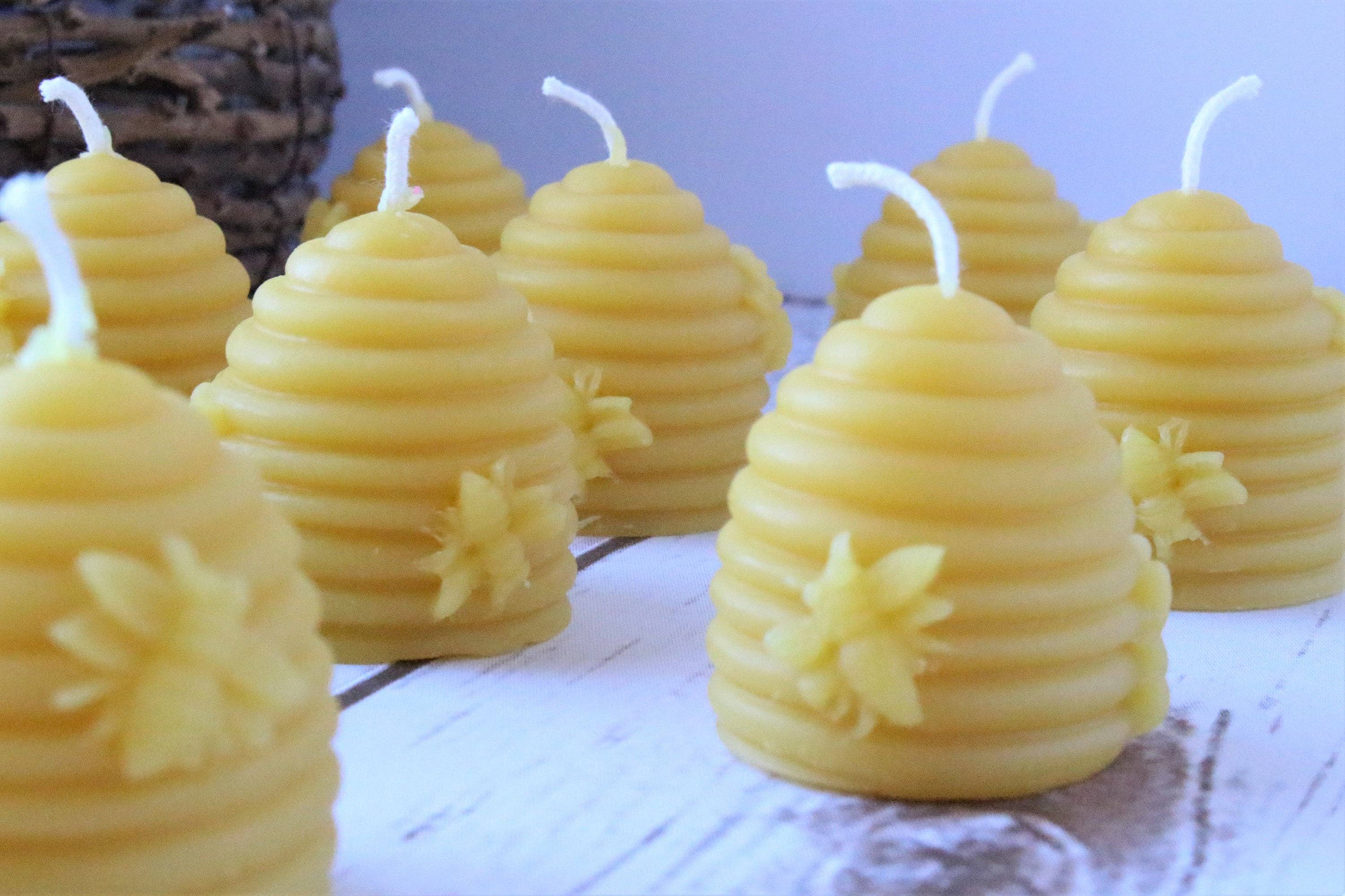 Happy Honey Bee Co. - Wholesale Novelty Candle - 25 Beehive Bee Skep Beeswax Candles Party Favor1