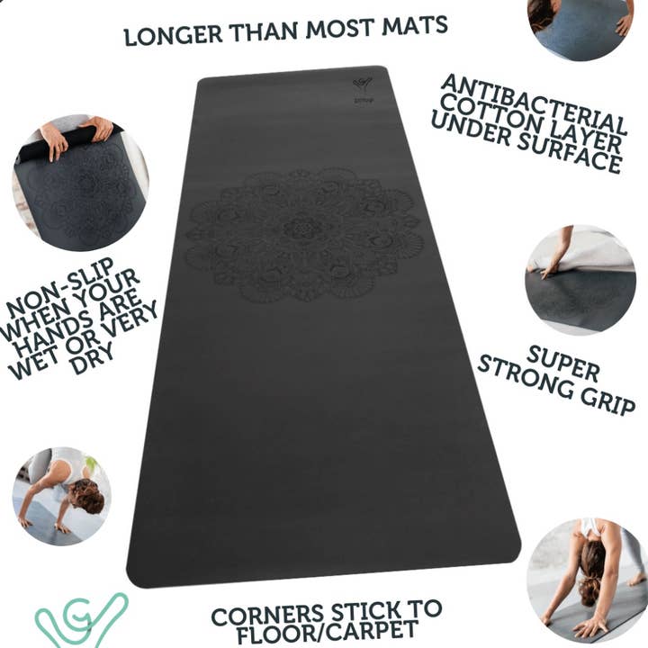 DIYogi - Vente Tapis de yoga - Tapis de yoga en caoutchouc naturel - Mandala gris1