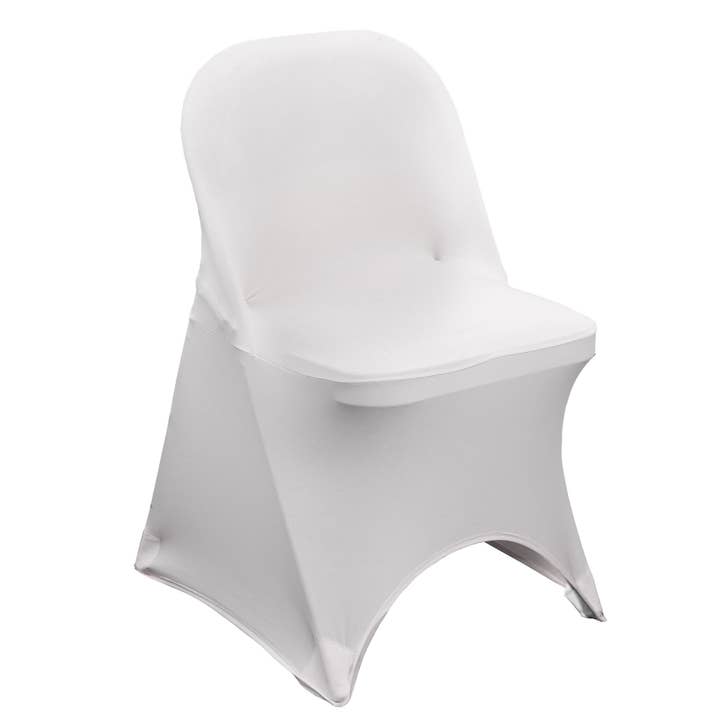 Stretch Spandex Folding Chair Cover White for wholesale by YOUR CHAIR COVERS