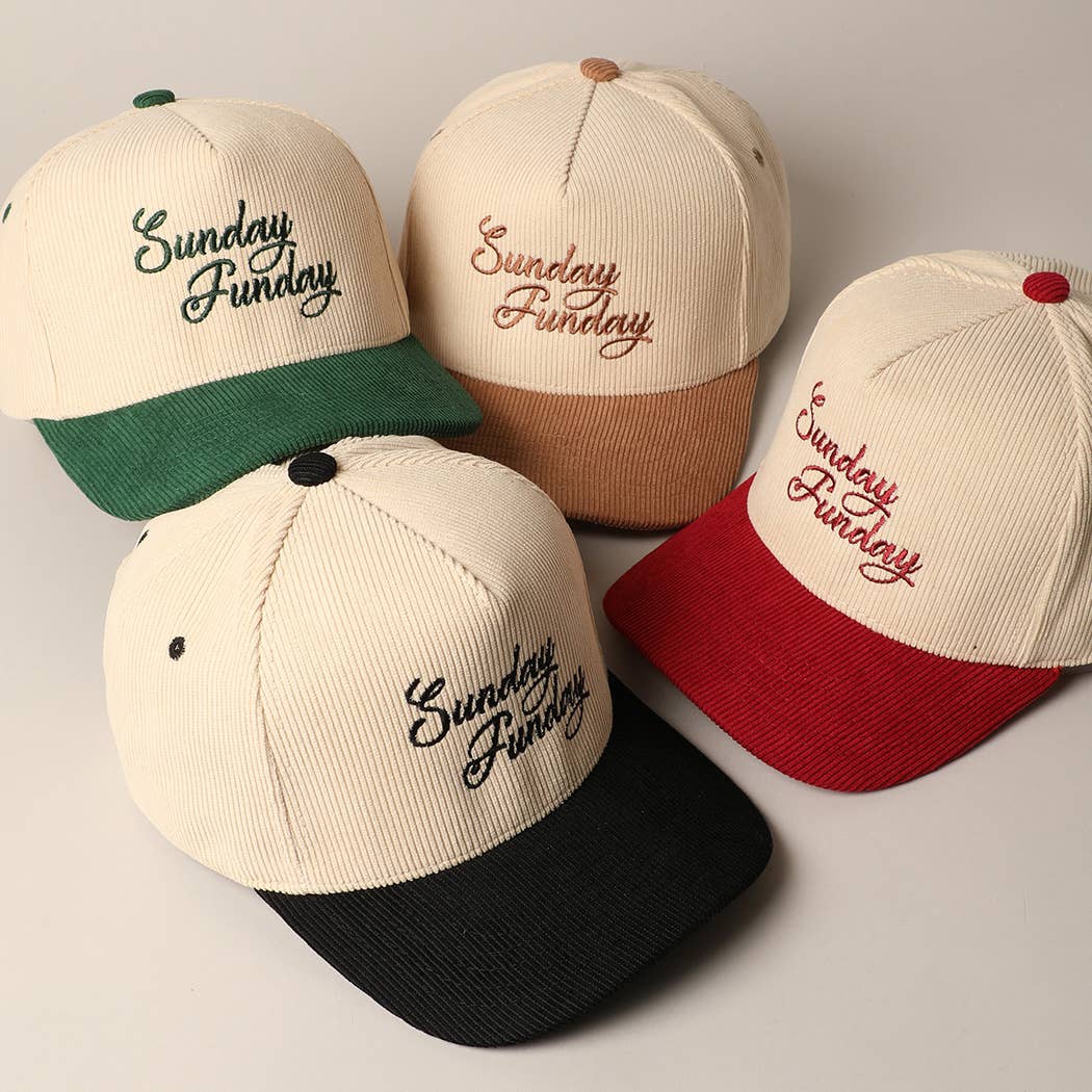 Fashion City - Wholesale Baseball Cap - Unisex - Sunday Funday Corduroy Trucker Baseball Cap20