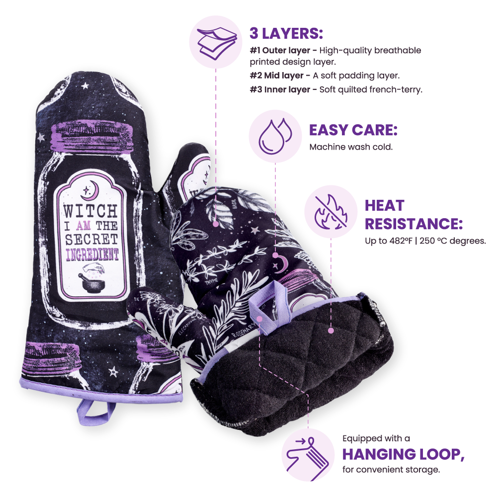 Spirit Nest - Wholesale Oven Mitt/Pot Holder - Kitchen Witch Oven Mitt Set - The perfect Halloween gift!4