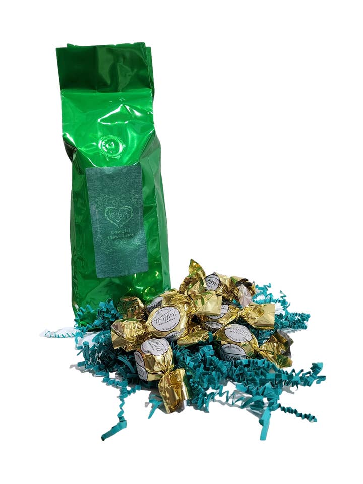 Dark Chocolate Caramel and Sea Salt Truffles by Brockmann for wholesale by Cowgirl Chocolates