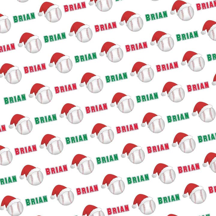 Personalisiertes Weihnachts-Geschenkpapier für Baseball für den Großhandel von Potter's Printing