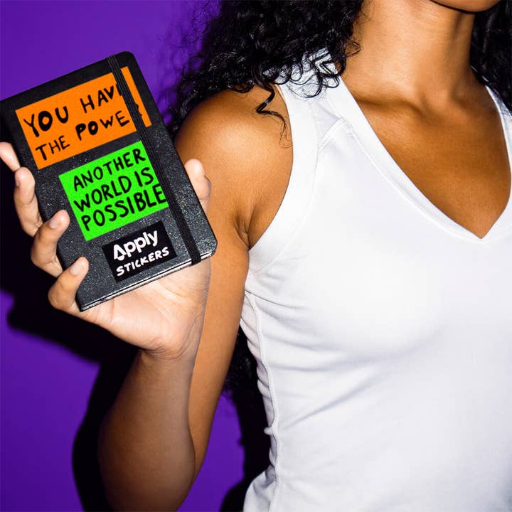 Apply Stickers - Wholesale Phone & laptop stickers - Another World is Possible by Sam Durant - Die-Cut Sticker1