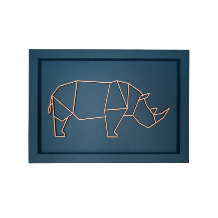 RHINO - tarjeta con marco y letras de madera para venta al por mayor de werkpunk