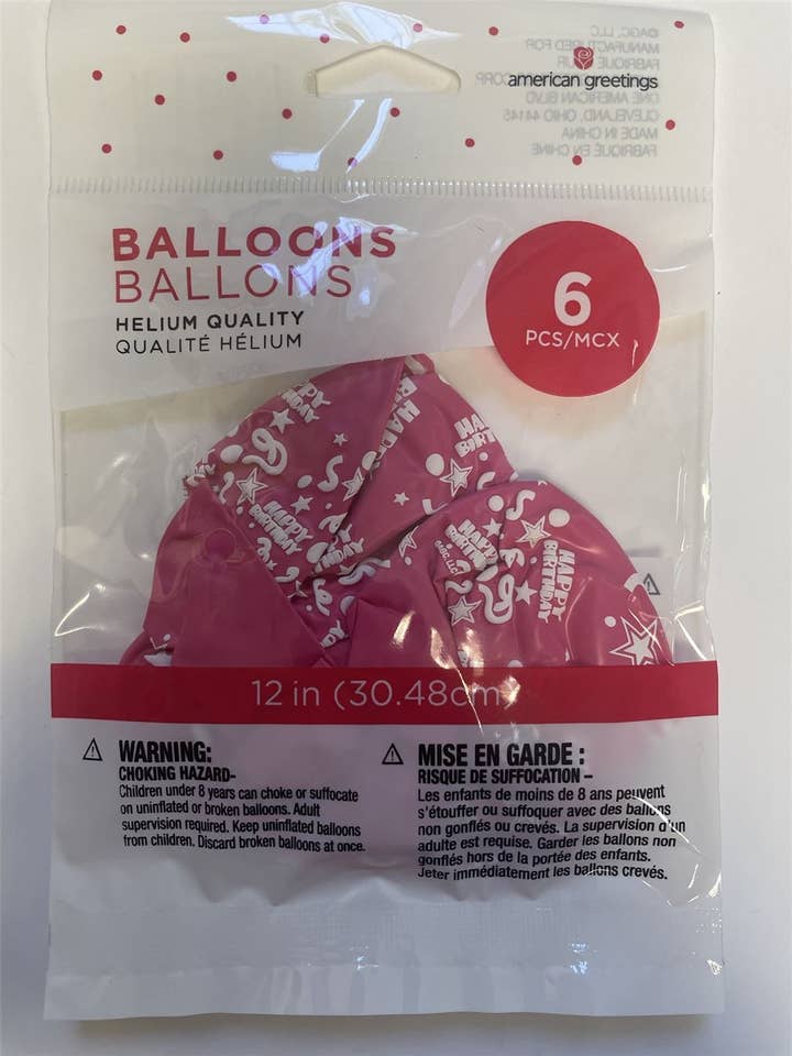 Balloon Happy Birthday Pink 6ct | AGPTY | 6734951 for wholesale by DICKENS INC.