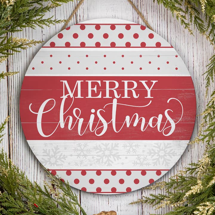 Merry Christmas Wood Door Hanger B3-00140006005 for wholesale by Chico Creek Signs