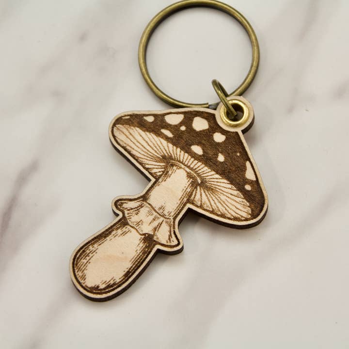 Amanita Mushroom Keychain for wholesale by Slate & Stone Co.