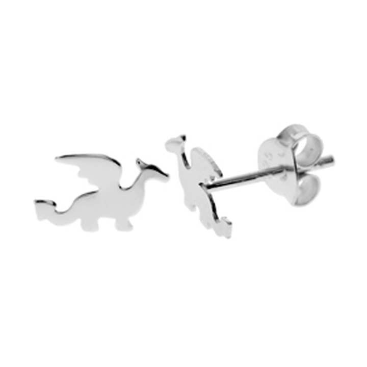 Matilda flat dragon silhouette studs for wholesale by Kali Ma Designs - Sterling Silver Jewellery