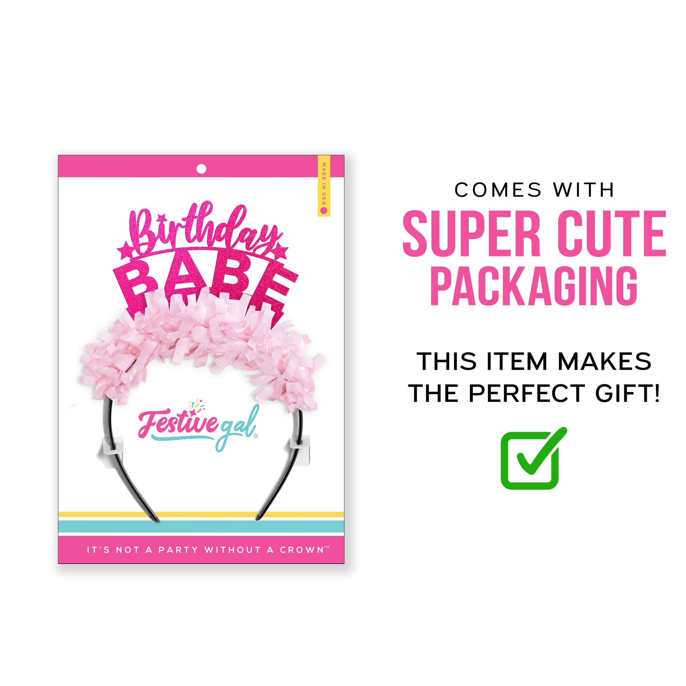 Festive Gal - Wholesale Party Hat/Crown - Birthday Babe Party Headband Crown1