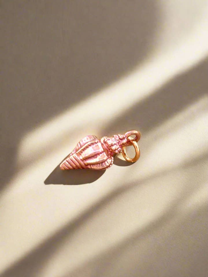 Mystic Purple Conch Shell Gold Enamel Charm for wholesale by My Girl in LA
