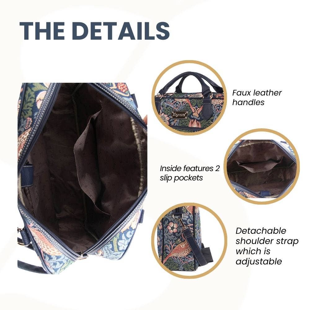 SignareArt - Wholesale Laptop Bag - Women's - CPU-STBL | William Morris Strawberry Thief Blue Computer Laptop Bag Case 15.6"3