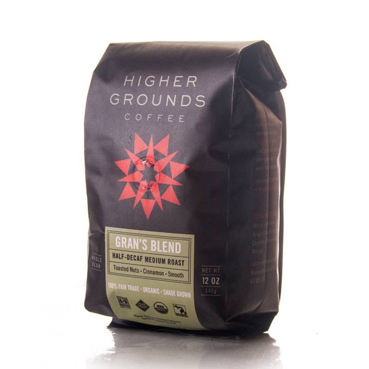 Gran's Half-Decaf Blend | Organic Medium Roast Coffee for wholesale by Higher Grounds Coffee