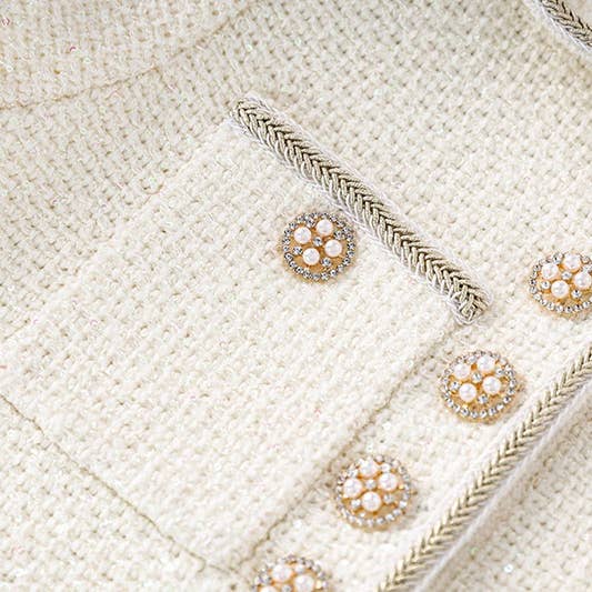 Productseeker - Wholesale Dress - Women's - DR370 Polo Collar Flower Button Pleated Hem Knitted Dress7