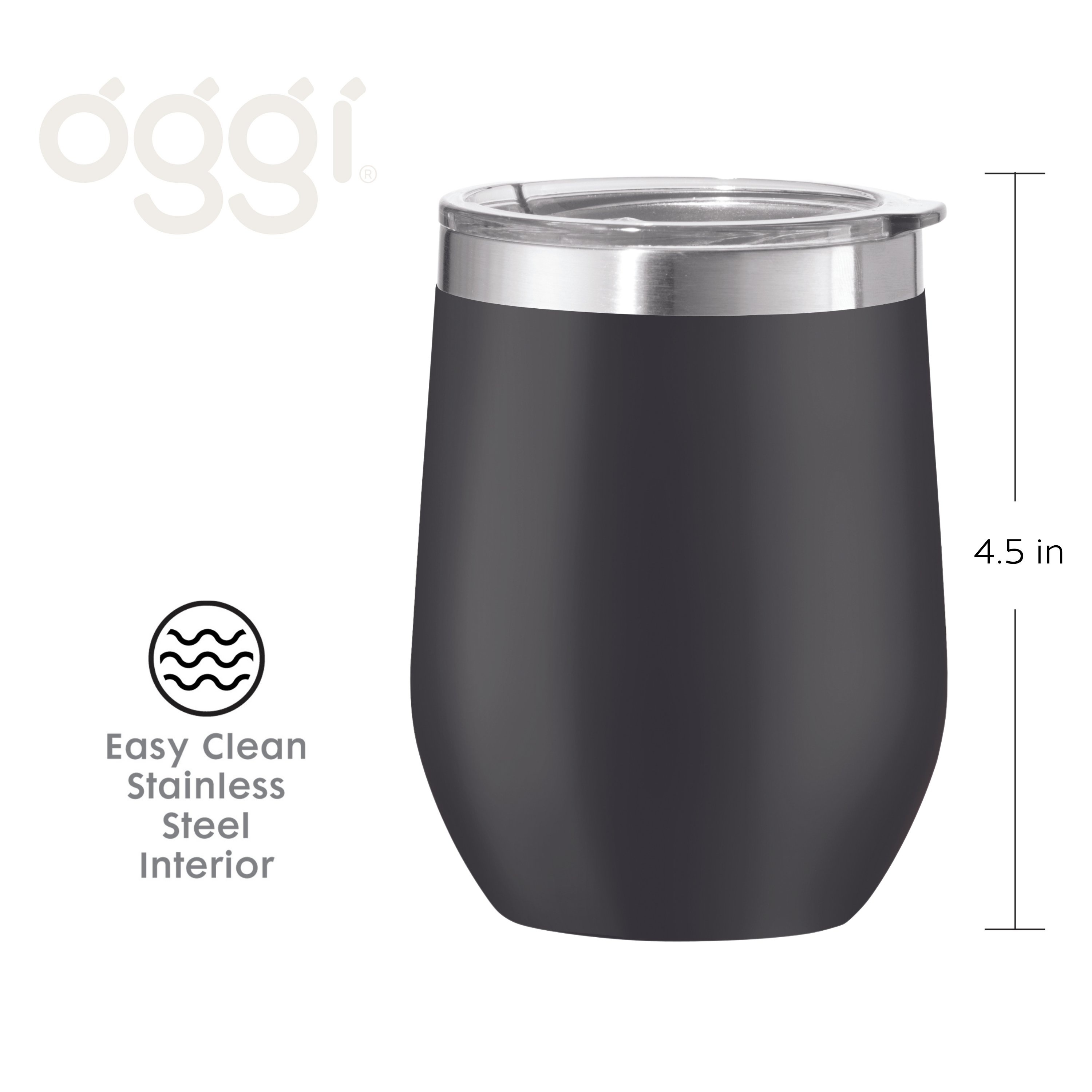Oggi - Wholesale Insulated Mug/Tumbler - Wine Tumbler - Cheers Insulated, 12 oz Black2
