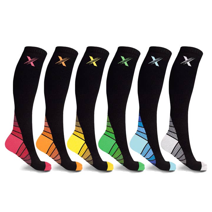 UNISEX ATHLETIC COMPRESSION SOCKS - 6-PAIRS PACKED TOGETHER for wholesale by Extreme Fit Wholesale