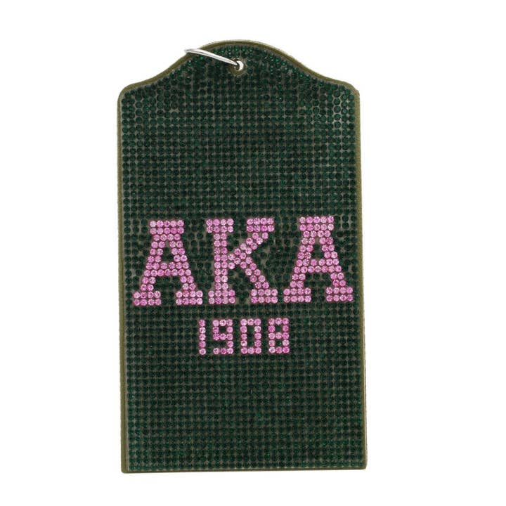 Porte-badge d'identification de fierté de sororité AKA Green Sparkle pour la vente par PinktownUSA