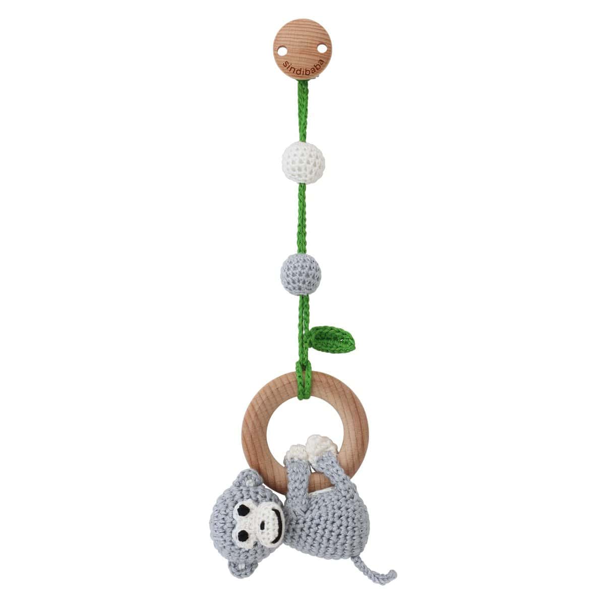SindiBaba - Wholesale Classic Toy - Kids - Charlie monkey 3in1 hanging toy in grey1