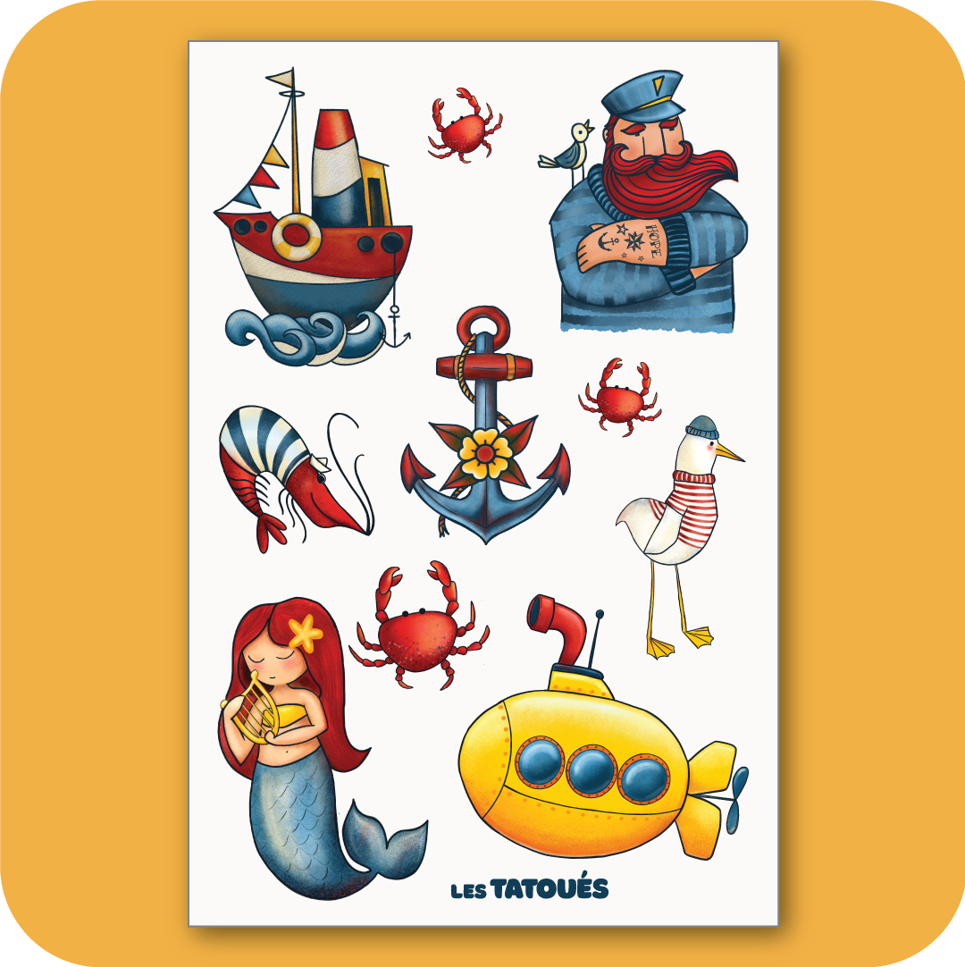 Les Tatoués - Wholesale Temporary Tattoo - Kids - The Fisherman - Temporary Tattoos3