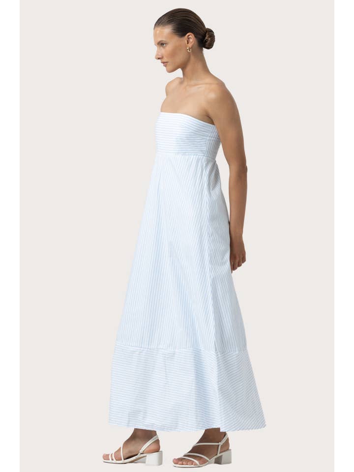Lusana - Wholesale Dress - Women's - Timothy Poplin Dress Tailor Stripe