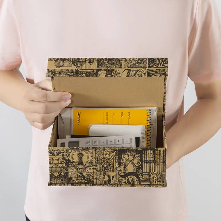 Soul & Lane - Wholesale Decorative Box - Set of 5 Vintage Voyage Decorative Cardboard Storage Boxes