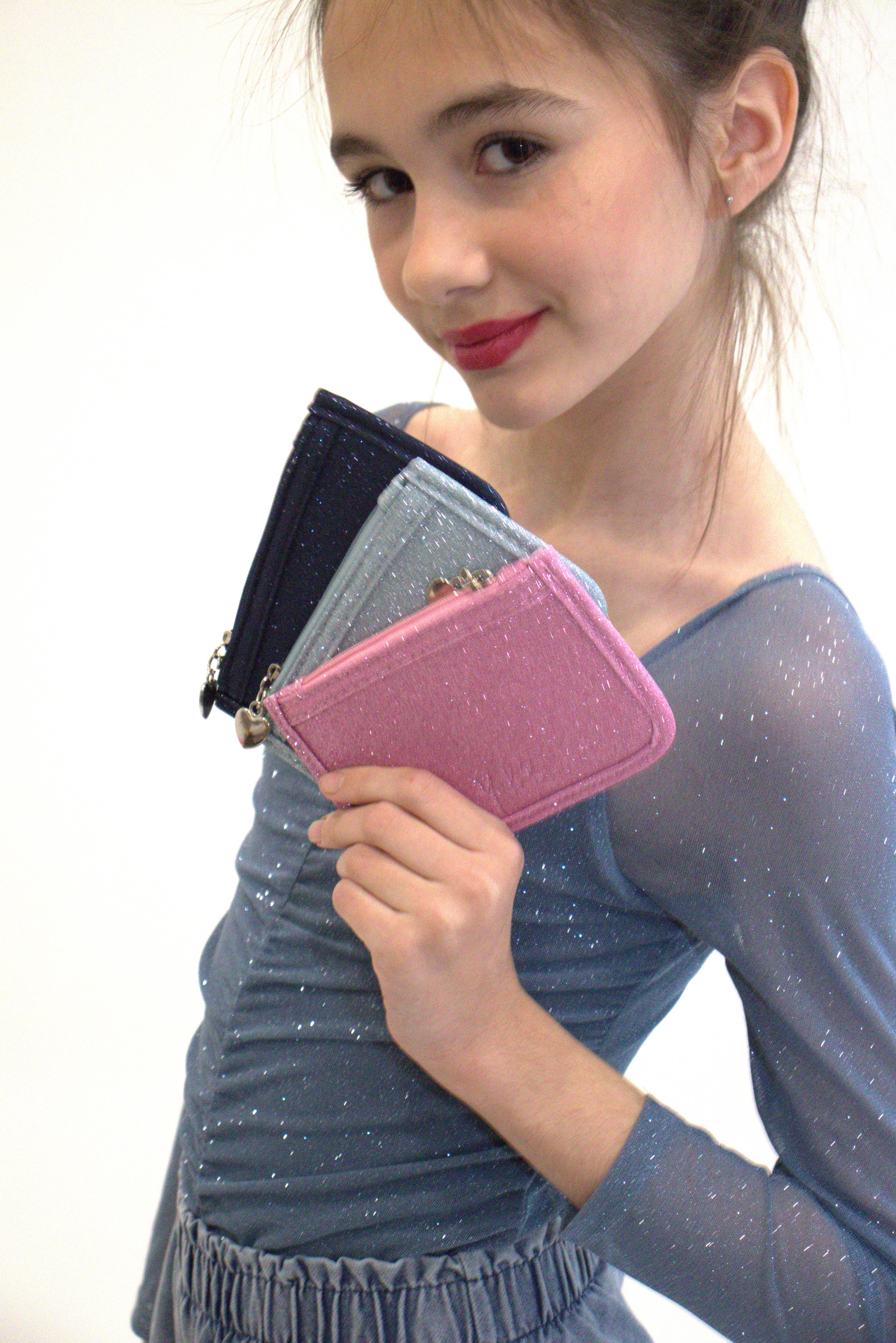 Yuko B - Wholesale Coin Purse - Women's - MOON - Glittery coin purse - Pink4