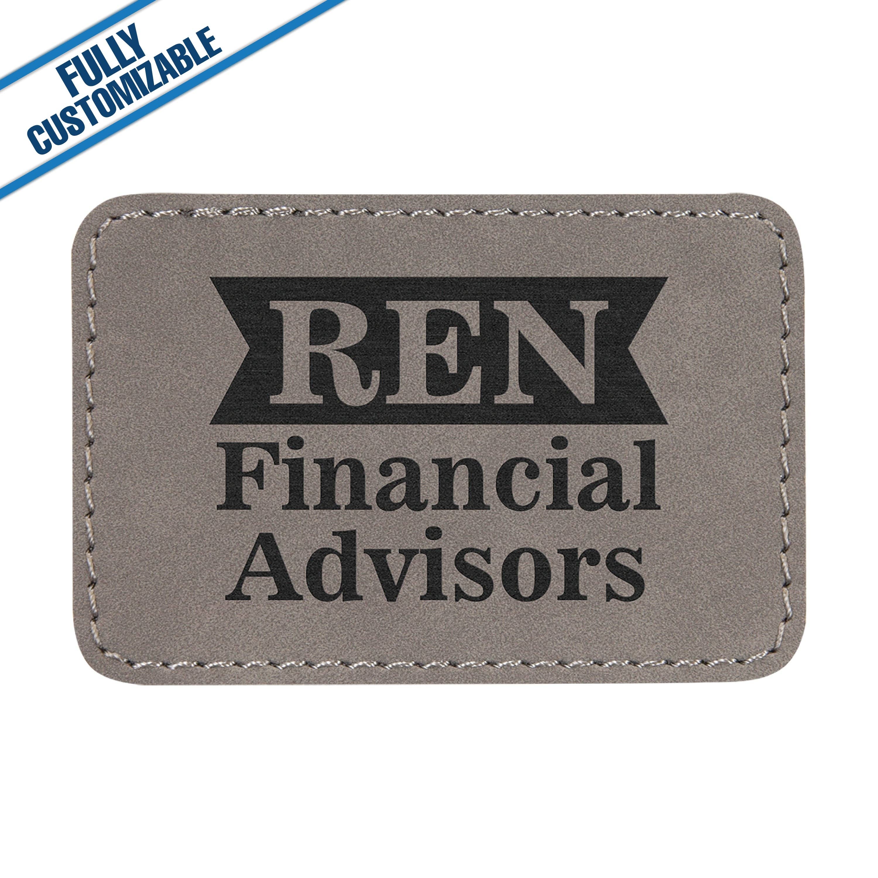 GiftWorksPlus - Wholesale Patch - Engraved Leatherette Rectangle Patch - Fully Customizable17