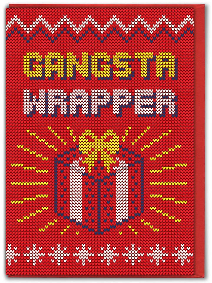 Funny Christmas Card - Gangsta Gift Wrapper for wholesale by Brainbox Candy