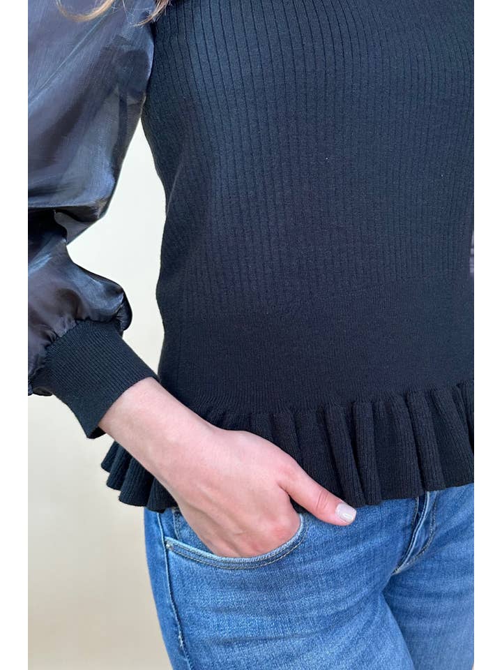 Black Meet Your Match Smocked Top for wholesale on Faire12