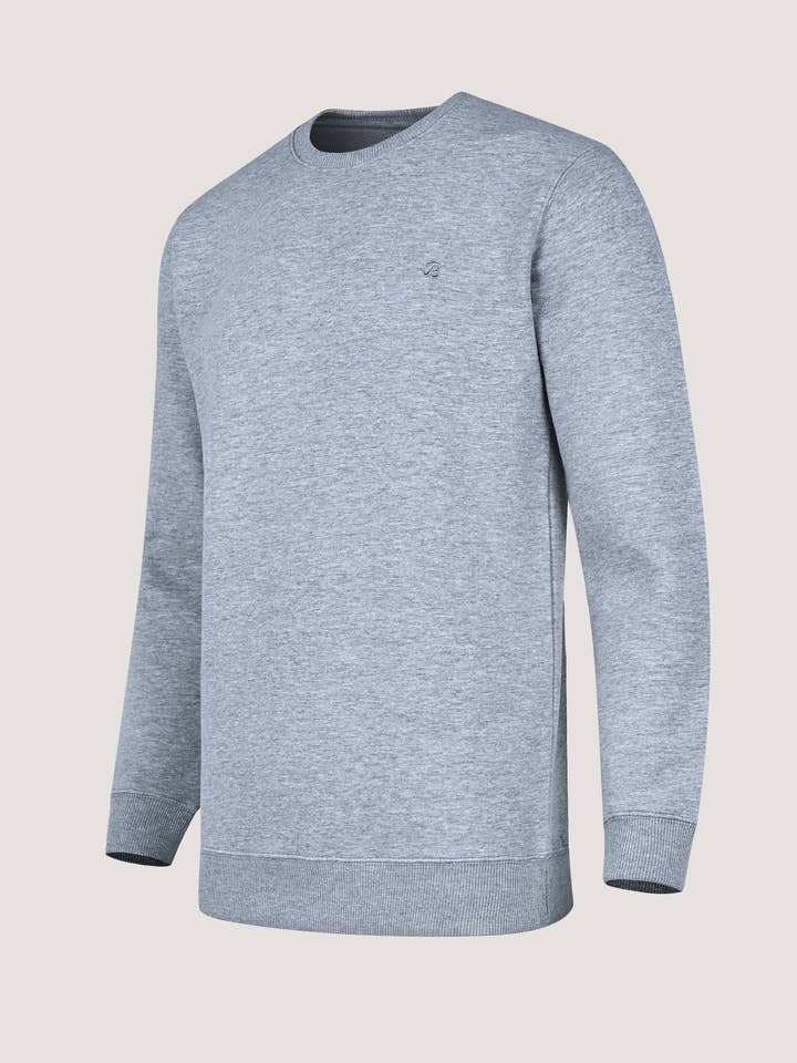 Crewneck Fleece Sweatshirt - Heather Grey for wholesale by Brian Oak Limited