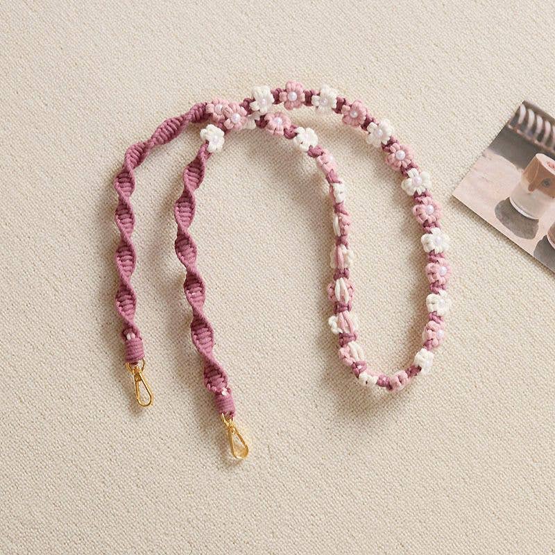 Weavey Studio – wholesale Phonecase strap – Macrame flower twisted pattern lanyard camera phone strap9