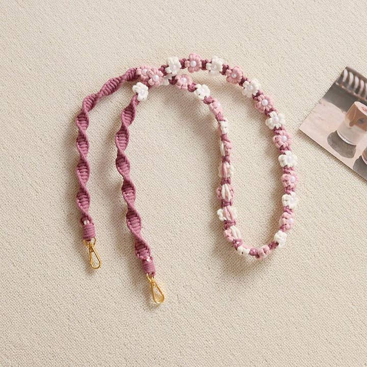 Weavey Studio – wholesale Phonecase strap – Macrame flower twisted pattern lanyard camera phone strap9