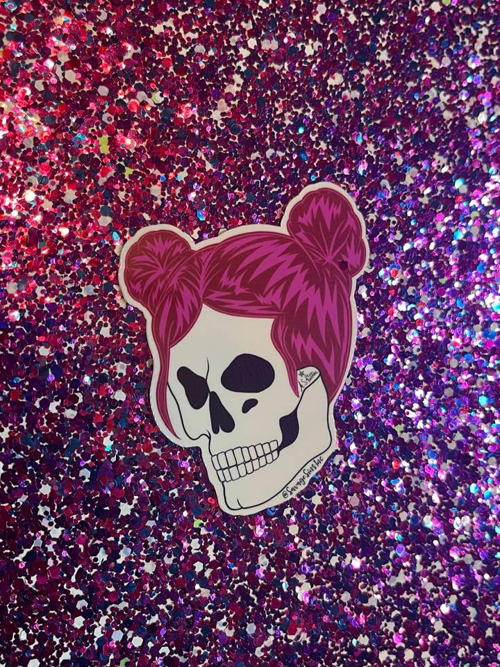 Kitten Savage Space Bun Pink Totenkopf - Aufkleber für den Großhandel von Savage Sins