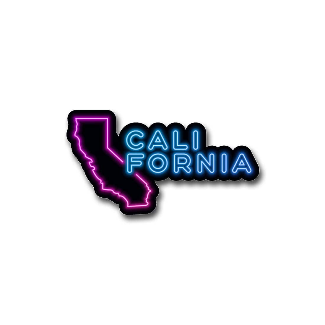 CJ's Sticker Shop - Wholesale Sticker - California Neon State Outline Sticker Vinyl Decal0