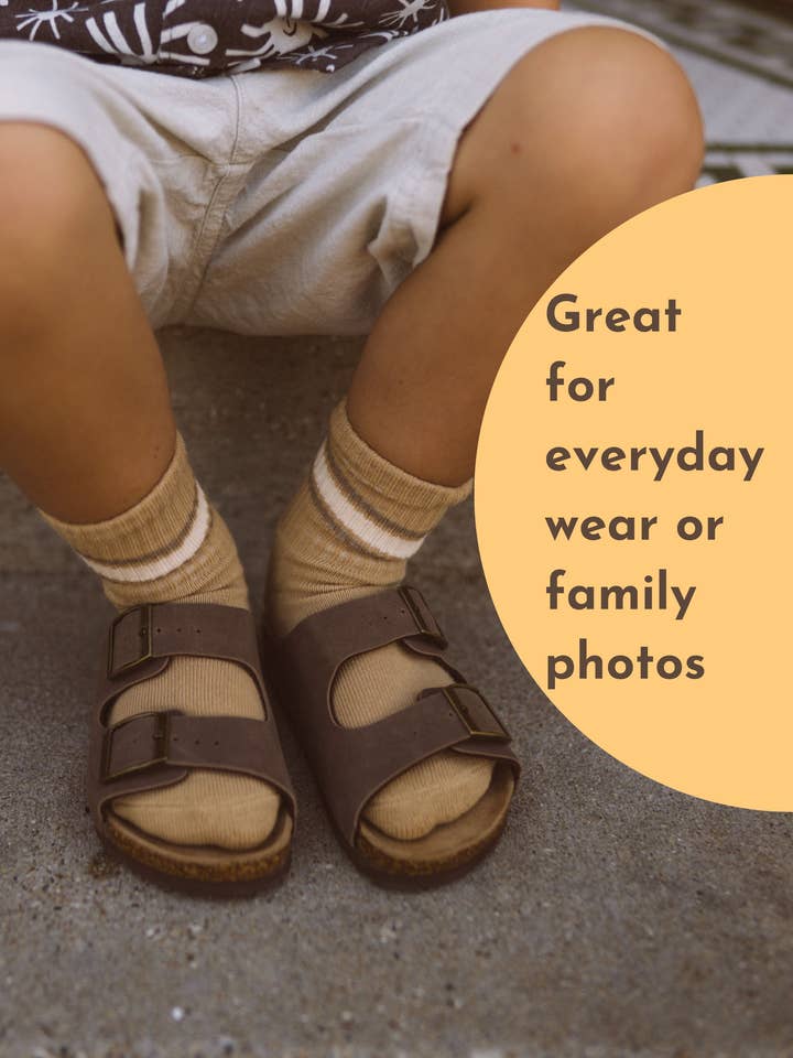 Dot of Honey | Mom + Mini - Wholesale Socks - Kids - Baby/Toddler Half-Crew Socks 2-Pack, Chill Pill Stripe Set5