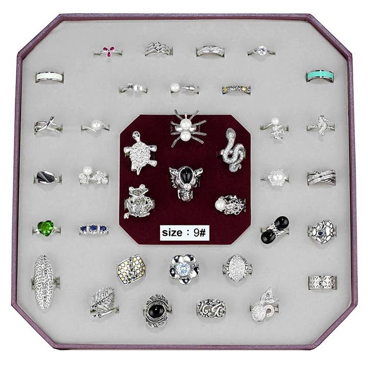 VK-014-SIZE9 - Messingring sortiert mit sortiertem für den Großhandel von Alamode