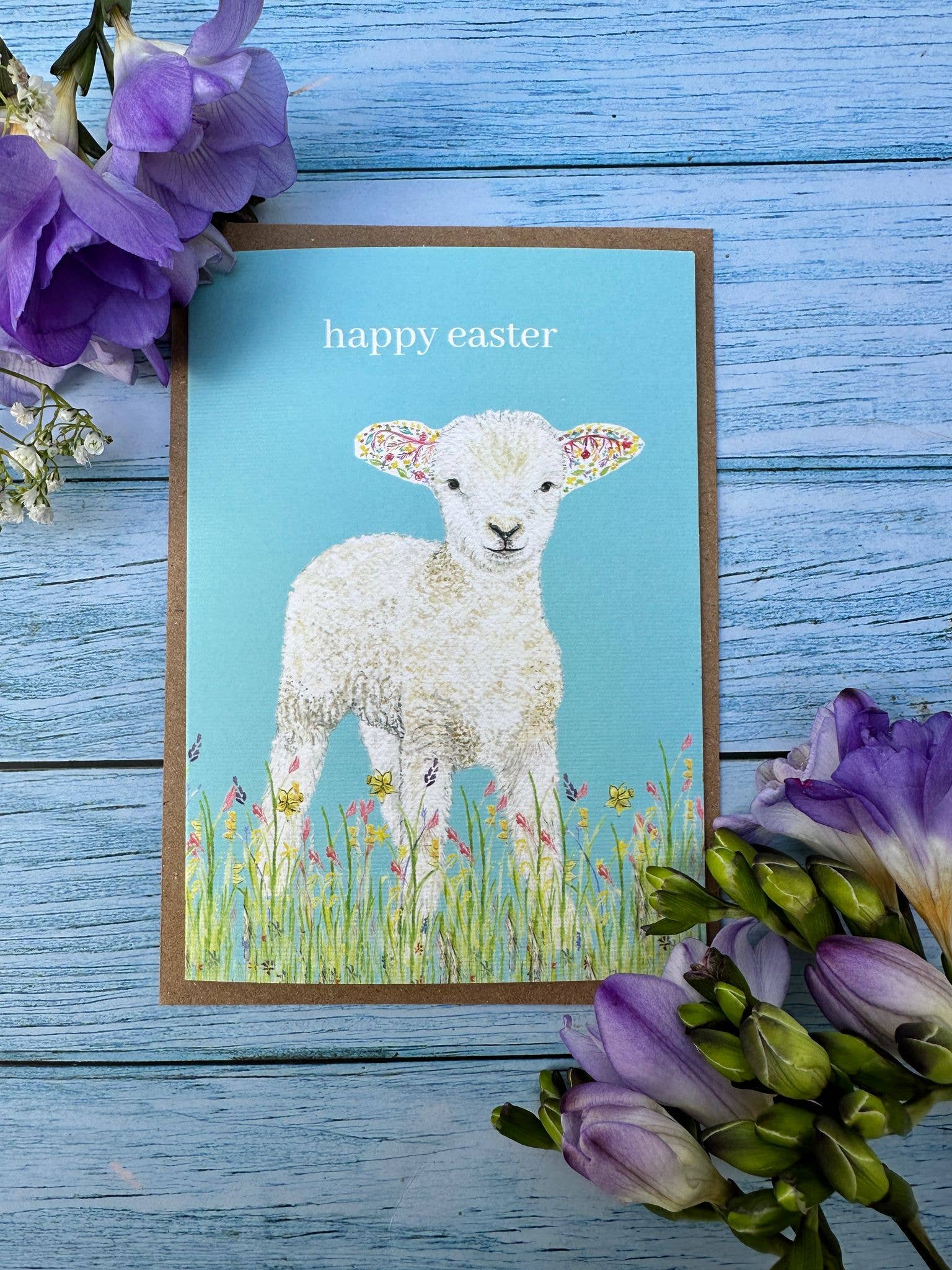 Jen Winnett Eco Artist - Wholesale Easter Card - Easter Lamb Eco Card | Blank Nature Colourful Watercolour 2