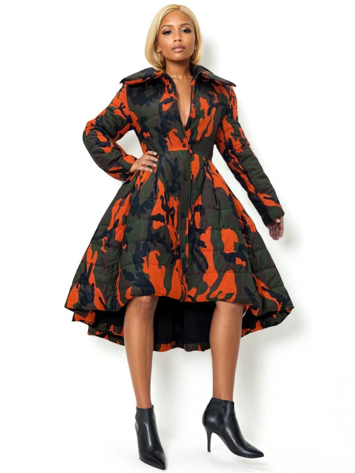 N by Nancy - Wholesale Coat - Women's - S1031 MODERN HI-LO PUFFER COAT DRESS2