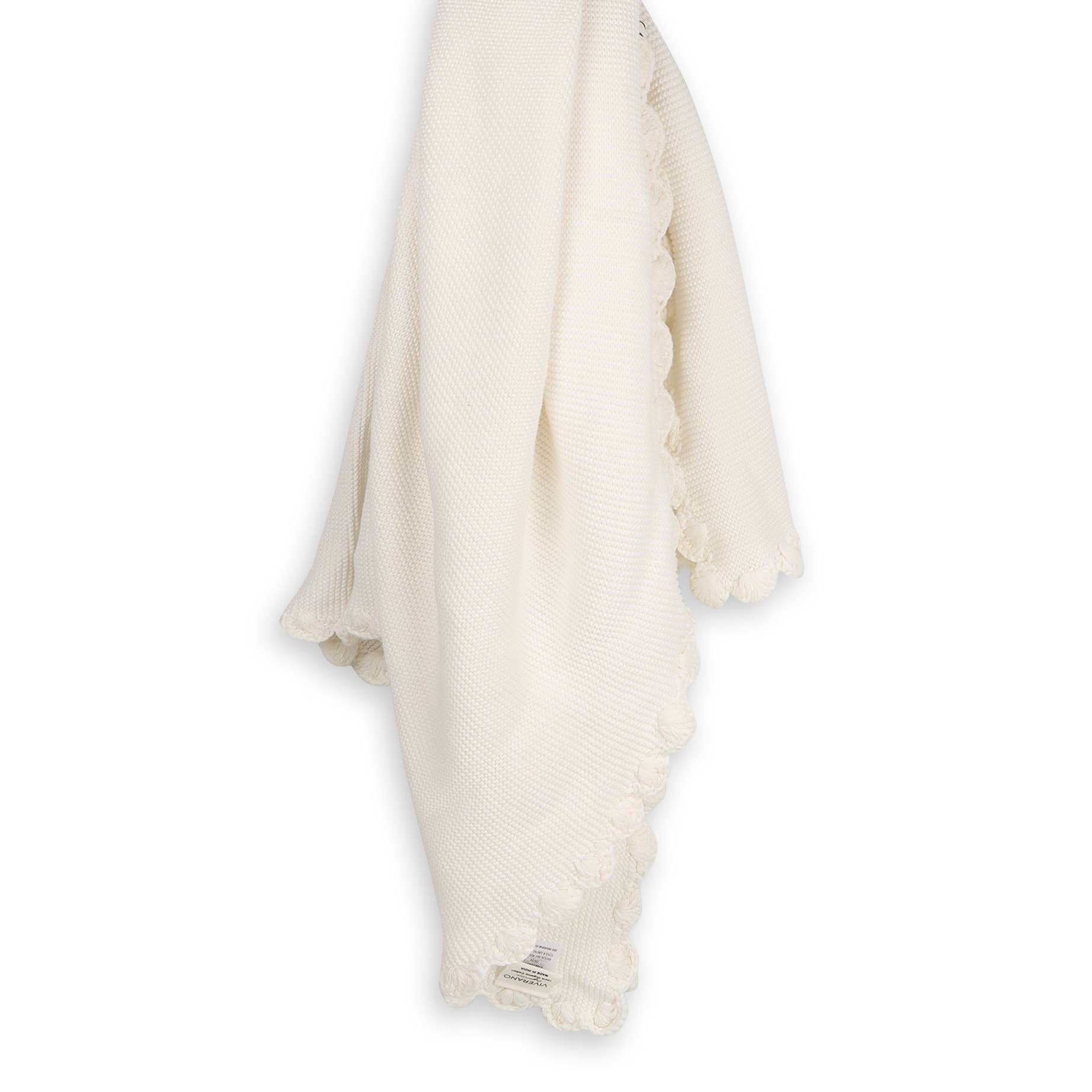 Vit Scallop Classic Stickad Babyfilt + Kaninskallra Presentset för wholesale på Faire4