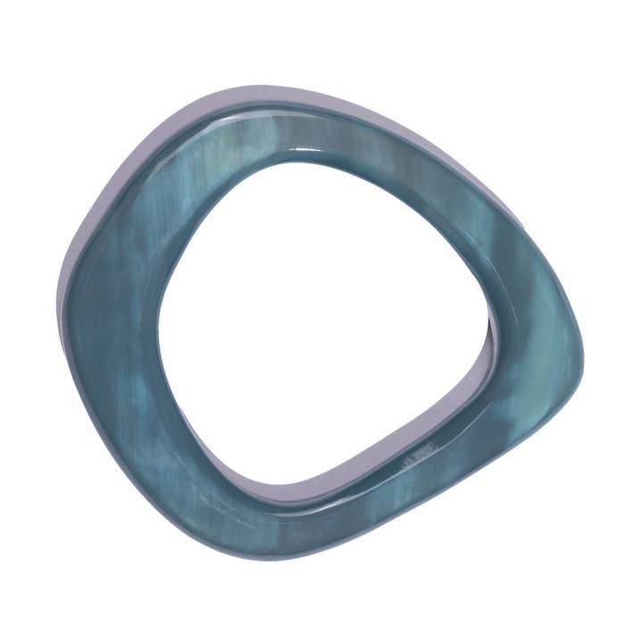Chunky Aqua Cora Bangle for wholesale by Faire Collection
