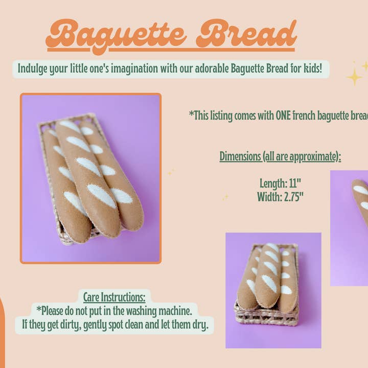 Knotty By Nature - Vendita all'ingrosso Peluche - Bambini e neonati - Baguette Francese di Feltro1