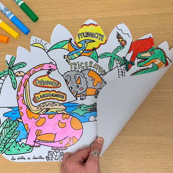 DB Kids - Wholesale Coloring Mat - Kids & Baby - Dino colourable and cleanable placemat for children2