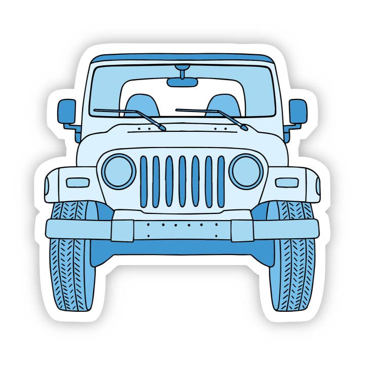 Big Moods - Wholesale Sticker - Blue Jeep Front Aesthetic Sticker