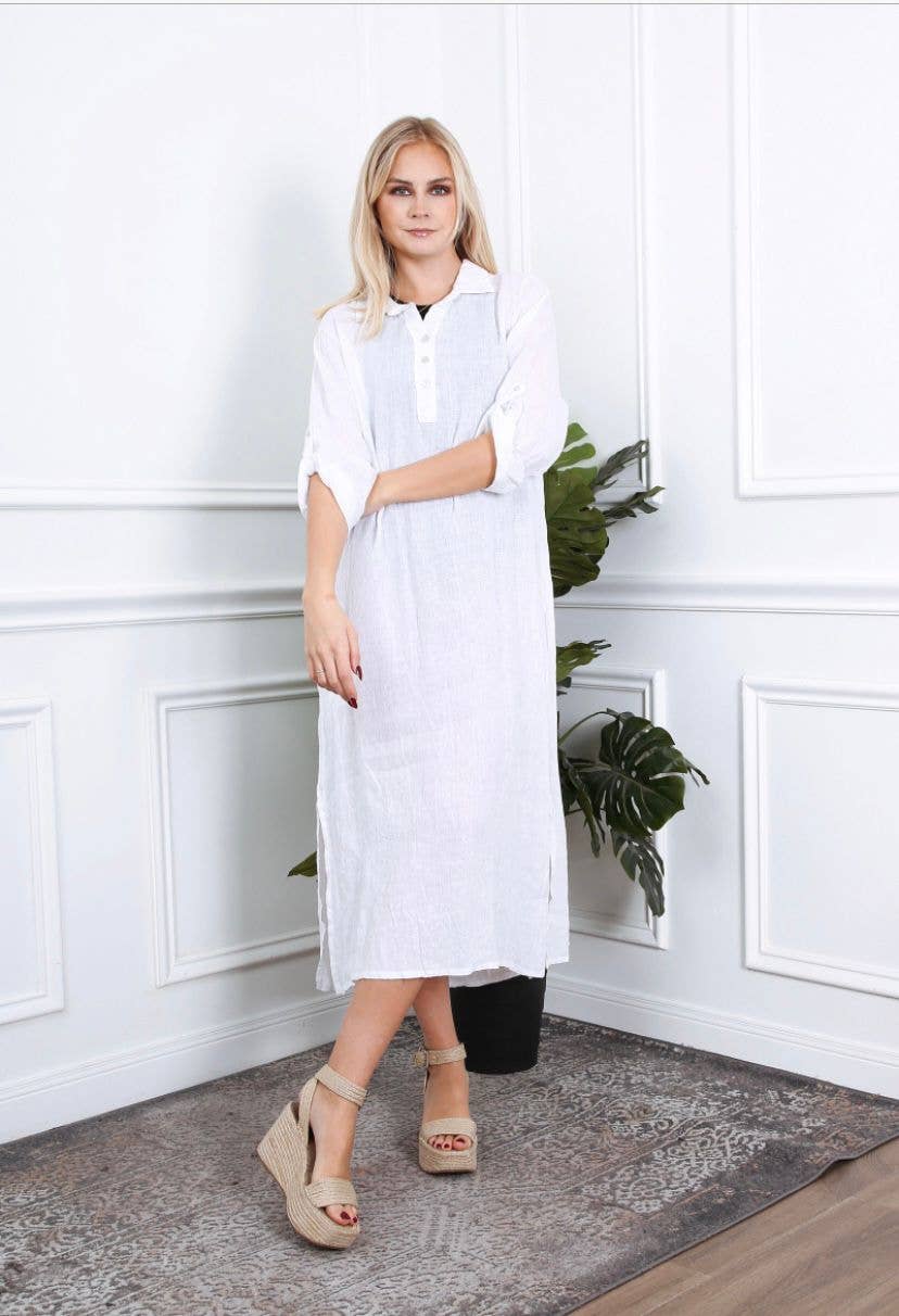 LÉA & LUC - Wholesale Dress - Women's - Long dress in 100% linen REF.2090011