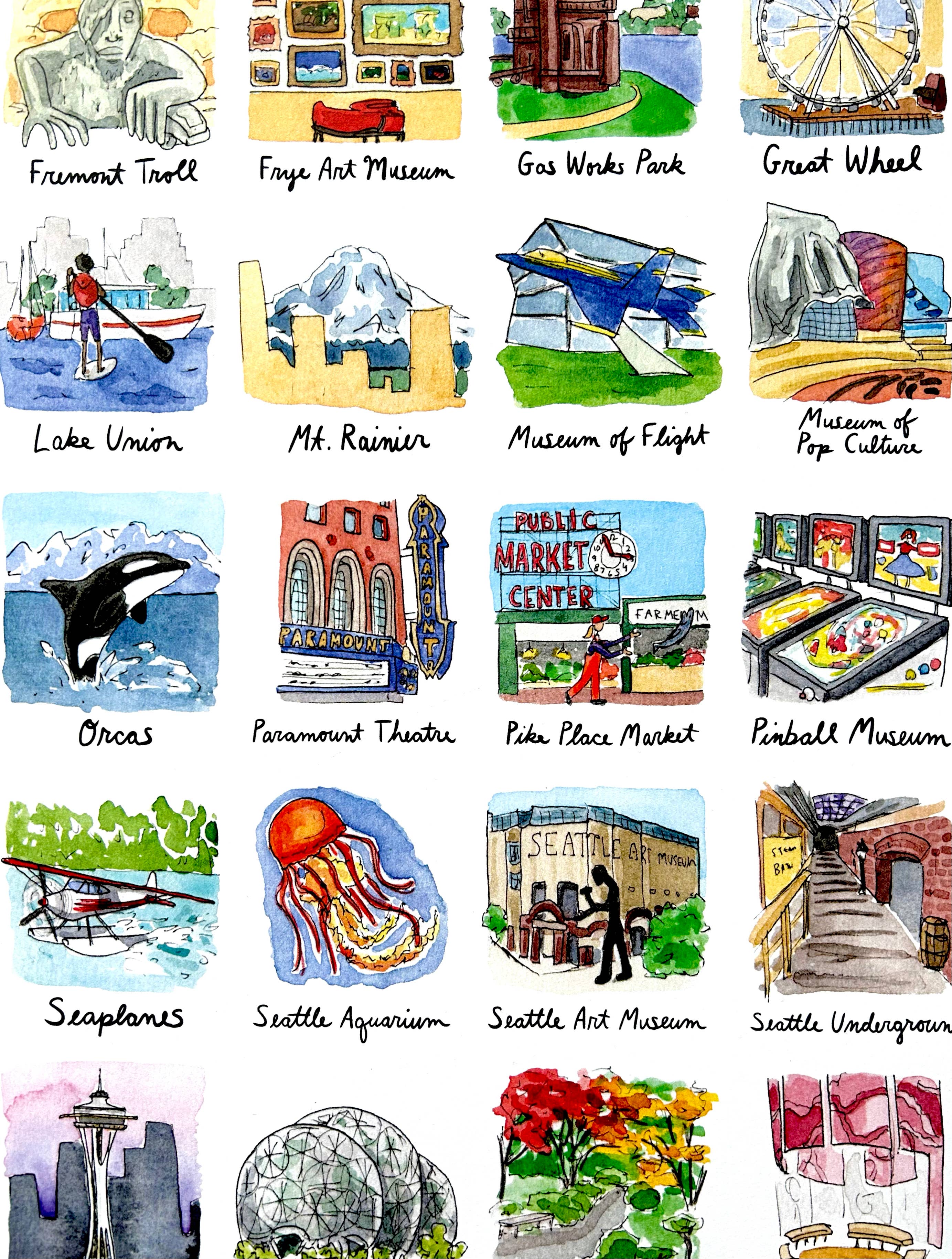 Amy Wike Illustration - Wholesale Poster - Tiny Seattle Poster5