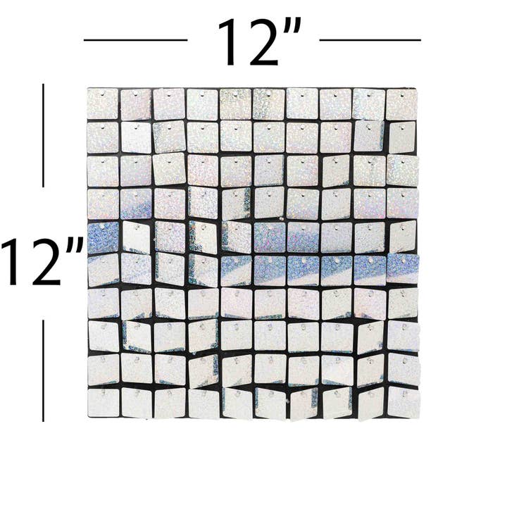 Portofino International Trading, USA - Vente Panneaux décoratifs - Panneaux de toile de fond carrés à paillettes - Glitter Holographic1