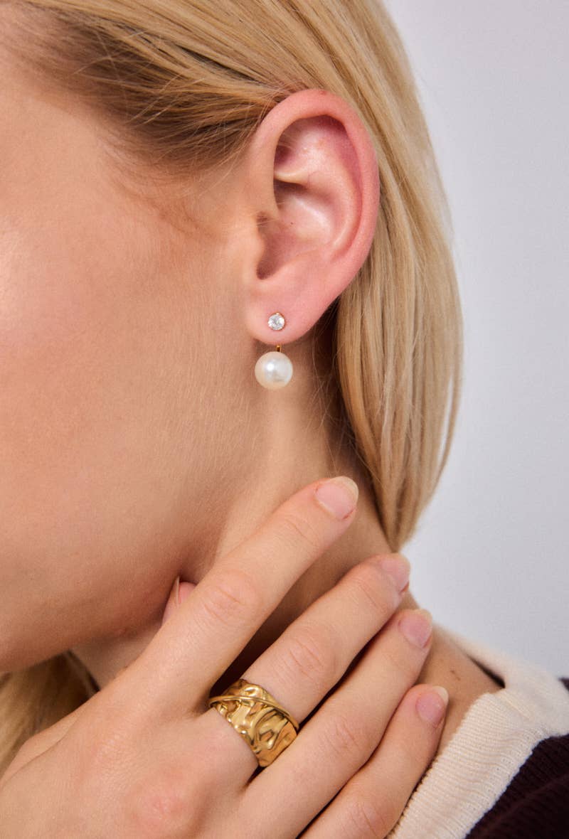 Gold Edelstahl-Ohrringe 124RX212 für den Großhandel auf Faire0